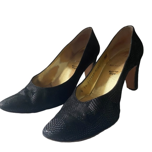 Bruno Magli - Black Evening Pumps Platform Heels - Picture 2 of 12